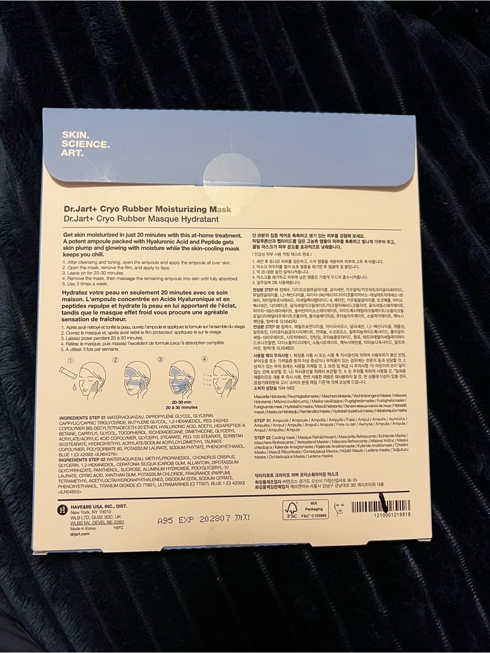 Dr. Jart+ Cryo Rubber Moisturizing Mask – Blue Hydration Mask - Picture 2 of 2